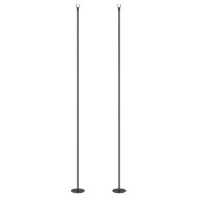 Outsunny String Light Poles for Outside Hanging, Steel Lighting Stand for Patio Backyard Deck Wedding Party, 10FT, 2 Pack