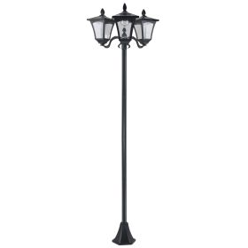 Outsunny Solar Lamp Post Lights 72 Outdoor Triple-Head Street Vintage for Backyard Garden Pathway Driveway
