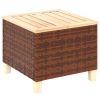 Outsunny Outdoor Side Table with PE Rattan, Patio End Table with Natural Fir Wood Tabletop and Legs