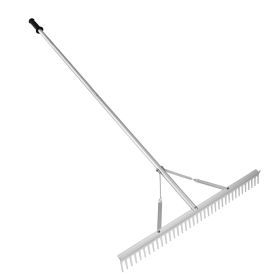 VEVOR Landscape Rake, 36" Head Aluminum Landscape Rake, Lake Weed Rake with 75" Long Handle, for Loosening Soil, Lawn Care, Weeding Lake, Garden,