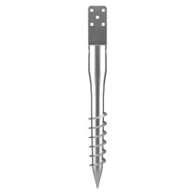 VEVOR No Dig Ground Anchor, 1 Pack 3.94 x 2.76 x 27.56 in DIY Screw in Post Stake, Includes 6 Lag Bolts & a Rebar