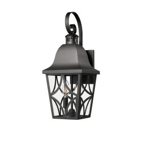 Outdoor Wall Light Fixtures, Waterproof Exterior Wall Sconce Porch Lights, Matte Black Outdoor Wall Lantern with Clear Glass