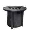 30" Propane Gas Fire Pit Table, 50000 BTU Round Steel Fire Pit for Outside Patio Deck Garden Courtyard-Black