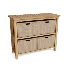 TOWEL CONSOLE TABLE. (4-WICKER BASKETS WIC-4720 OPTIONAL)