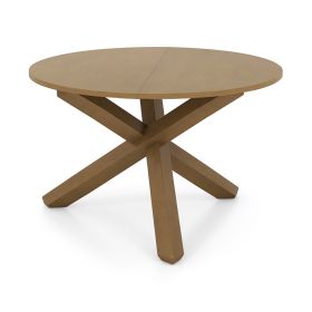 47 Inches Round Dining Table With Solid Acacia Wood Legs For 4-6 Person (Option: Natural)