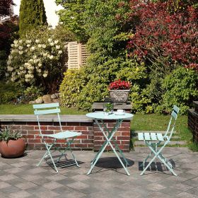 Round 2 Person - 23.6" Long Bistro Set (8 Colors Available) (Color: Mint Green)