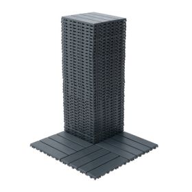Plastic Interlocking Deck Tiles,44 Pack Patio Deck Tiles,12"x12" Square Waterproof Outdoor All Weather Use (Color: Grey)