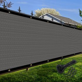 Artpuch Privacy Fence Screen Dark Grey Customized Outdoor Mesh Panels for Backyard, Balcony,Patio,Construction Site with Zip Ties (Color: Dark Grey, size: 8x41 ft)