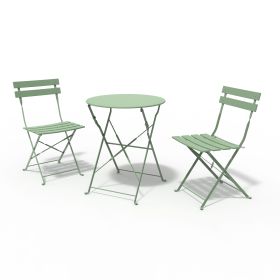 Round 2 Person - 23.6" Long Bistro Set (8 Colors Available) (Color: Green)