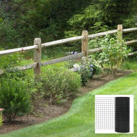 Black Vinyl Coated Welded Wire Fence PVC Coated Metal Hardware Cloth Garden Plant Barrier Chicken Coop Wire Mesh Roll for Outdoor Landscaping Hom (size: 24*50in)