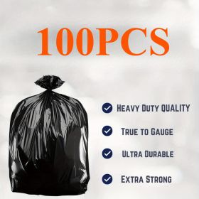 50/100PCS Heavy Duty Trash Bags,30-65Gallon Black Trash Bags, Heavy Duty Black Garbage Bags,Extra Large Black Bags for Lawn, Leaf (100 PCS: 100 PCS-30 Gallon-32*36)