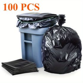 50/100PCS Heavy Duty Trash Bags,30-65Gallon Black Trash Bags, Heavy Duty Black Garbage Bags,Extra Large Black Bags for Lawn, Leaf (100 PCS: 100 PCS - 65 Gallon -47*55)