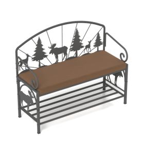 Shoe Rack Bench For Entryway, Industrial Bench Rustic Shoe Rack For Small Spaces (Color: Black)